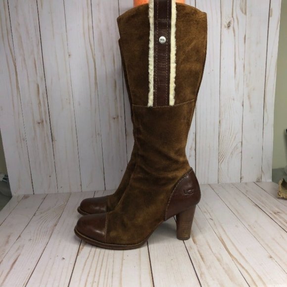ONLINE EXCLUSIVE:  MIIM TESS RED TALL SUEDE BOOTS